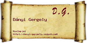 Dányi Gergely névjegykártya